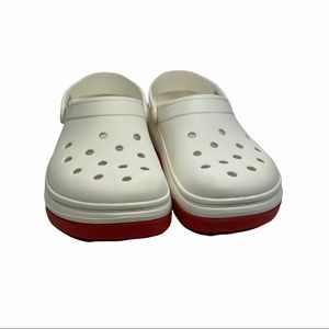 Crocs White Red Classic Shoes Men’s 10 Women 12